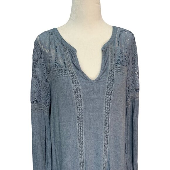 ABERCROMBIE & Fitch Chambray Blue Midi Dress Lined S - Picture 5 of 13